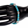 Unisex Verguls RVS Natuurlijke Turquoise Stenen Armband 18cm Tot 24cm