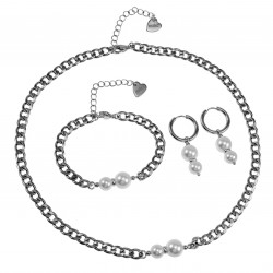 ∅19mm x 2,5mm Oorbellen Dames - Gepolijst RVS - Oorringen met Schelpparels Hanger