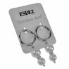 ∅19mm x 2,5mm Oorbellen Dames - Gepolijst RVS - Oorringen met Schelpparels Hanger