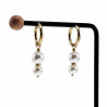 ∅19mm x 2,5mm Oorbellen Dames - Verguld RVS - Oorringen met Schelpparels Hanger