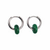 ∅16mm Oorringen met Maleisische Jade Stenen - Gepolijst RVS- Dames