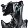 ∅16mm Oorringen met Maleisische Jade Stenen - Gepolijst RVS- Dames