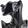 ∅15mm Oorbellen Dames - Verguld RVS Oorringen met Witte Druppelhangers