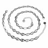 Dames Gepolijst RVS - Asymmetrische Platte Schakelketting 52cm tot 56cm