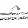 Dames Gepolijst RVS - Asymmetrische Platte Schakelketting 52cm tot 56cm