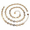 ∅16mm Oorbellen Dames - Verguld RVS - Oorringen met Schakel-Hanger