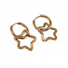 ∅14mm x 2mm Oorbellen Dames -  Verguld RVS - Oorringen met Asymmetrische Sterhanger