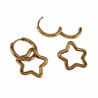 Dames Verguld RVS Oorringen met Asymmetrische Sterhanger ∅14mm x 2mm