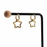 ∅14mm x 2mm Oorbellen Dames -  Verguld RVS - Oorringen met Asymmetrische Sterhanger