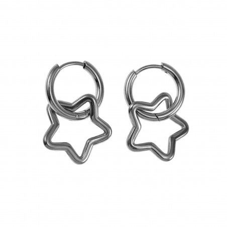 Dames RVS Oorringen met Asymmetrische Sterhanger ∅14mm x 2mm