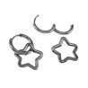 Dames RVS Oorringen met Asymmetrische Sterhanger ∅14mm x 2mm