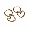 Dames Verguld RVS Oorringen met Asymmetrische Harthanger ∅16mm x 2mm