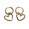 Dames Verguld RVS Oorringen met Asymmetrische Harthanger ∅16mm x 2mm
