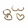 Dames Verguld RVS Oorringen met Asymmetrische Harthanger ∅16mm x 2mm