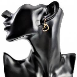 Dames Verguld RVS Oorringen met Asymmetrische Harthanger ∅16mm x 2mm
