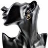 Dames Verguld RVS Oorringen met Asymmetrische Harthanger ∅16mm x 2mm