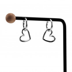 Dames RVS Oorringen met Asymmetrische Harthanger ∅16mm x 2mm