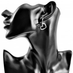 Dames RVS Oorringen met Asymmetrische Harthanger ∅16mm x 2mm