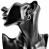 Dames RVS Oorringen met Asymmetrische Harthanger ∅16mm x 2mm