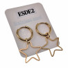 ∅16mm Oorbellen Dames - Verguld RVS - Oorringen met Ster Hanger