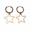 ∅16mm Oorbellen Dames - Verguld RVS - Oorringen met Ster Hanger