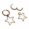 ∅16mm Oorbellen Dames - Verguld RVS - Oorringen met Ster Hanger