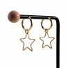 ∅16mm Oorbellen Dames - Verguld RVS - Oorringen met Ster Hanger