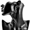 Dames Gepolijst RVS Oorringen met Klavertje Vier Hanger ∅14mm x 2mm