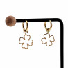 Dames Verguld RVS Oorringen met Klavertje Vier Hanger ∅14mm x 2mm