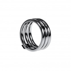 Brede Ring Dames - Gepolijst RVS - Drievoudige Ring
