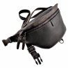 Grote Heuptasje Unisex - Zwart-Bruin Rundleer - Informal Crossbodytas