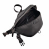 Grote Heuptasje Unisex - Zwart-Bruin Rundleer - Informal Crossbodytas