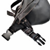 Grote Heuptasje Unisex - Zwart-Bruin Rundleer - Informal Crossbodytas