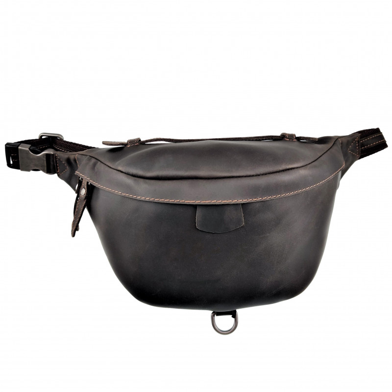 Grote Heuptasje Unisex - Zwart-Bruin Rundleer - Informal Crossbodytas Grote Heuptasje Unisex - Zwart-Bruin Rundleer - Informal Crossbodytas