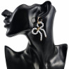 Oorbellen Dames - Verguld RVS - Gebroken Witte Strik Bungelende Oorbellen