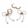 Verguld RVS Witte Schelpstrik Bungelende Oorbellen Oorringen met Hanger