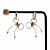 Verguld RVS Witte Schelpstrik Bungelende Oorbellen Oorringen met Hanger