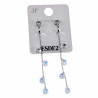 74mm Lang Gerhodineerd Oorclips met Ketting Versierd met Zirkoniastenen
