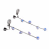 74mm Lang Gerhodineerd Oorclips met Ketting Versierd met Zirkoniastenen