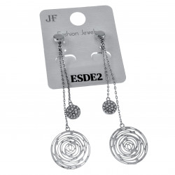 Dames - Gerhodineerd - 78mm Lang Oorclips met Kettings en Hangers