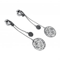Dames - Gerhodineerd - 78mm Lang Oorclips met Kettings en Hangers