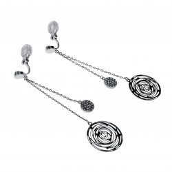Dames - Gerhodineerd - 78mm Lang Oorclips met Kettings en Hangers