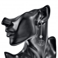 Dames - Gerhodineerd - 78mm Lang Oorclips met Kettings en Hangers