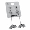 Dames - 60mm Lang - Gerhodineerd - Oorclips met Bloem- en Bladhangers