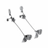 Dames - 60mm Lang - Gerhodineerd - Oorclips met Bloem- en Bladhangers
