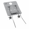 Gerhodineerd - Ster Oorclips met Staaf- en Sterbengel 69mm Lang Dames