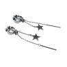Gerhodineerd - Ster Oorclips met Staaf- en Sterbengel 69mm Lang Dames
