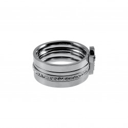 Set van Vier Ringen Dames - Gepolijst RVS - Ringen met Strass