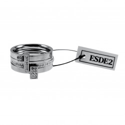 Set van Vier Ringen Dames - Gepolijst RVS - Ringen met Strass