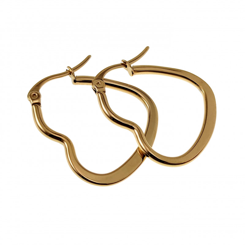 ∅25mm Oorbellen Dames - Verguld RVS - Hart Oorringen